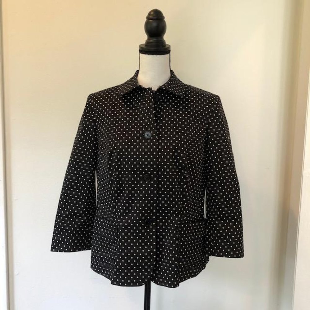 Talbots Black and White Polka Dot Blazar Size 12